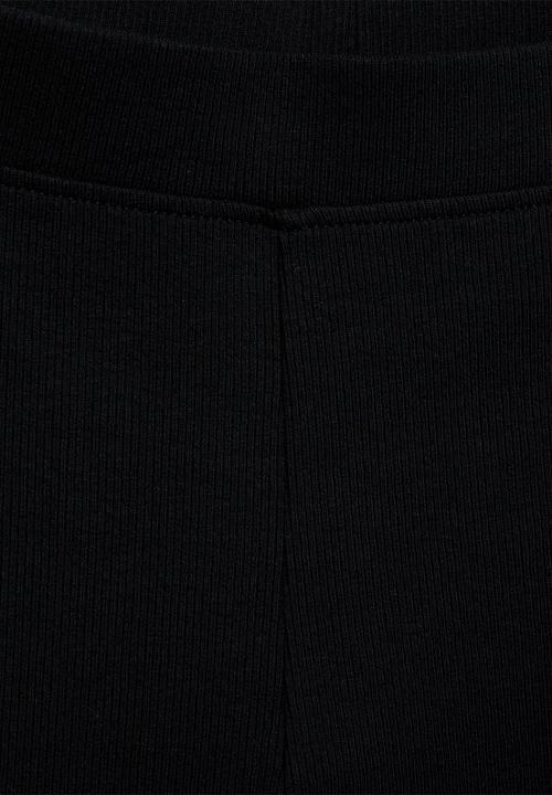 MANGO - Leggings ribflare  - black