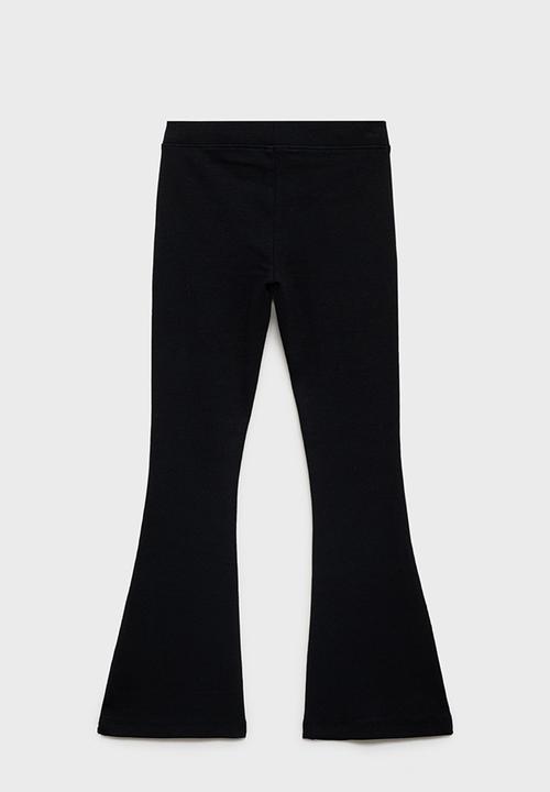 MANGO - Leggings ribflare  - black