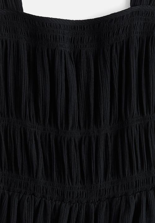 H&M - Smocked-bodice dress - black