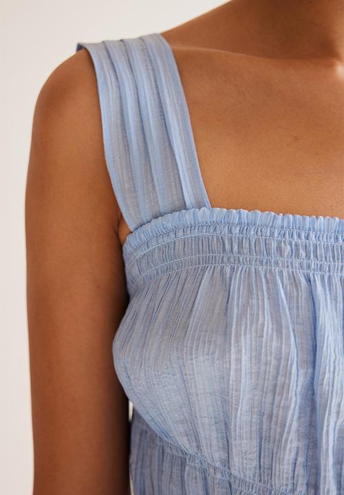 H&M - Crêpe peplum top - light blue