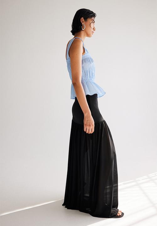 H&M - Crêpe peplum top - light blue