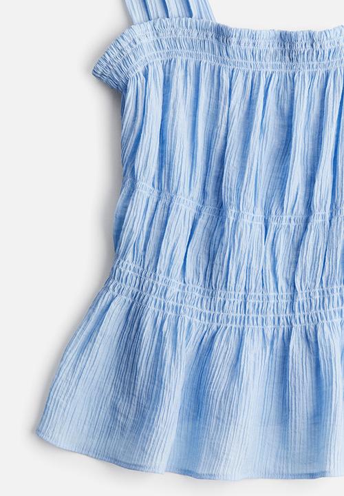 H&M - Crêpe peplum top - light blue