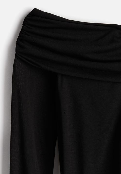 H&M - Sheer off-the-shoulder top - black