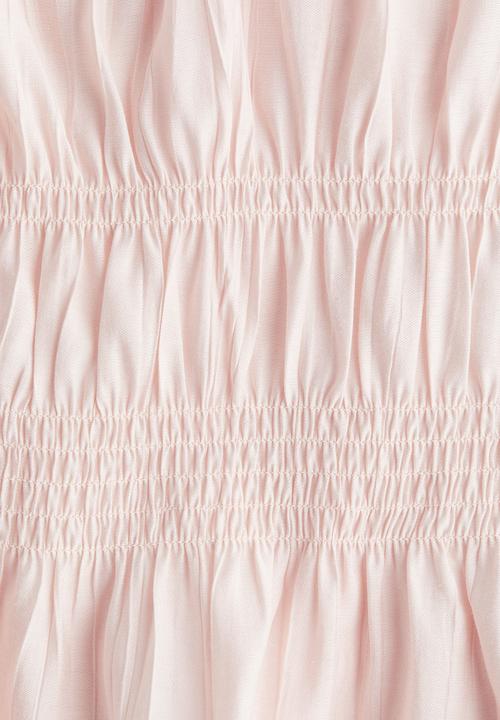 H&M - Smocked top - powder pink
