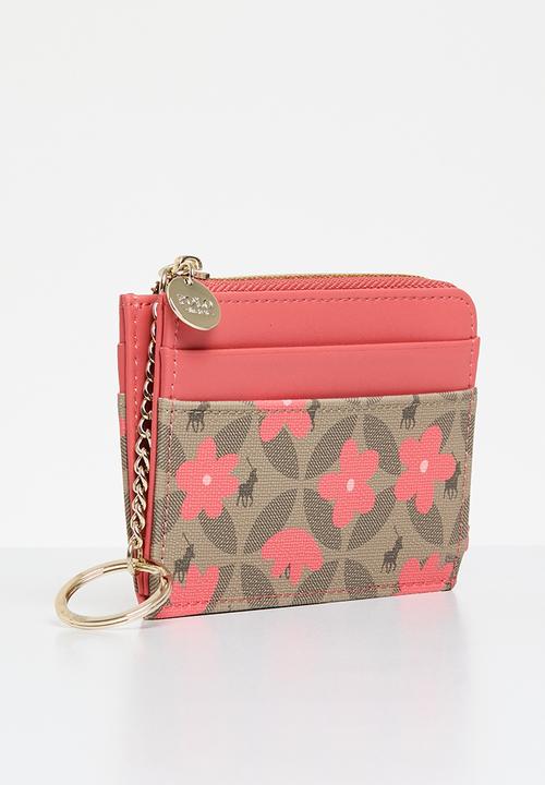 POLO - Meadow l-zip card holder with key ring - coral