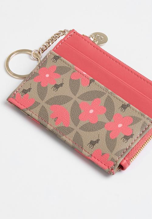 POLO - Meadow l-zip card holder with key ring - coral