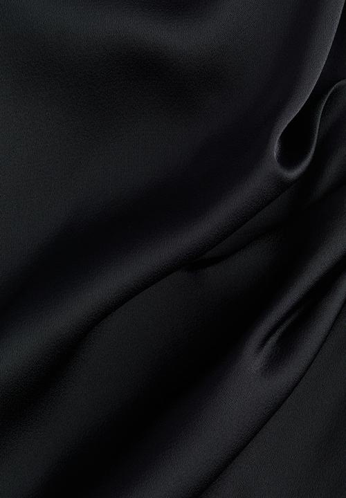 H&M - Draped satin top - black