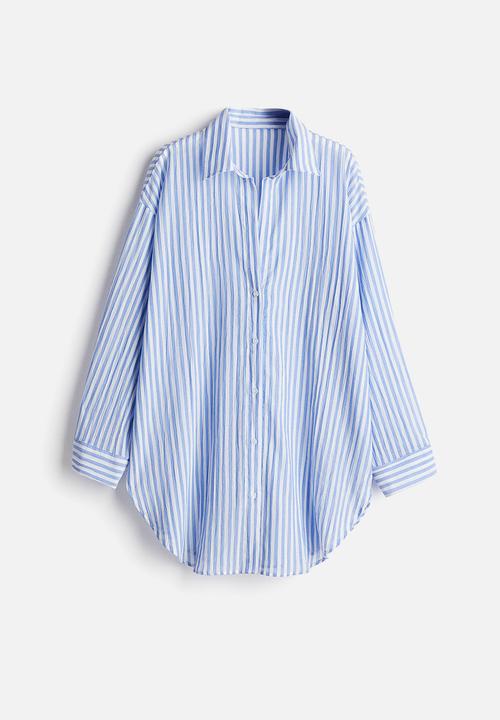 H&M - Cotton beach shirt - blue/striped 