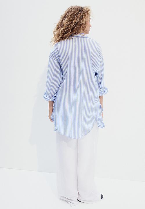 H&M - Cotton beach shirt - blue/striped 