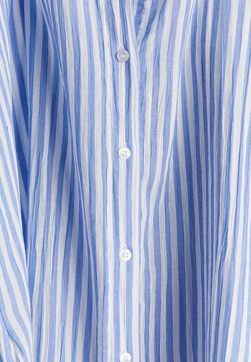 H&M - Cotton beach shirt - blue/striped 