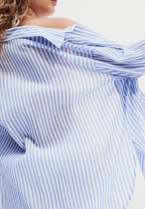 H&M - Cotton beach shirt - blue/striped 