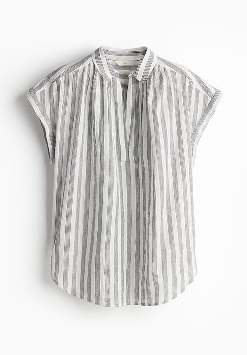H&M - Cotton blouse - white/striped