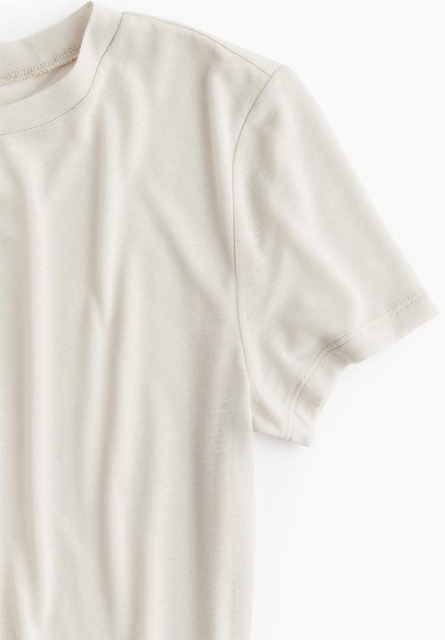 H&M - Fitted T-shirt - light beige