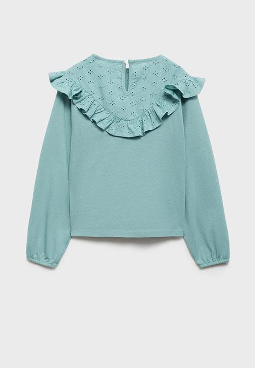 MANGO - T-shirt puri - turquoise