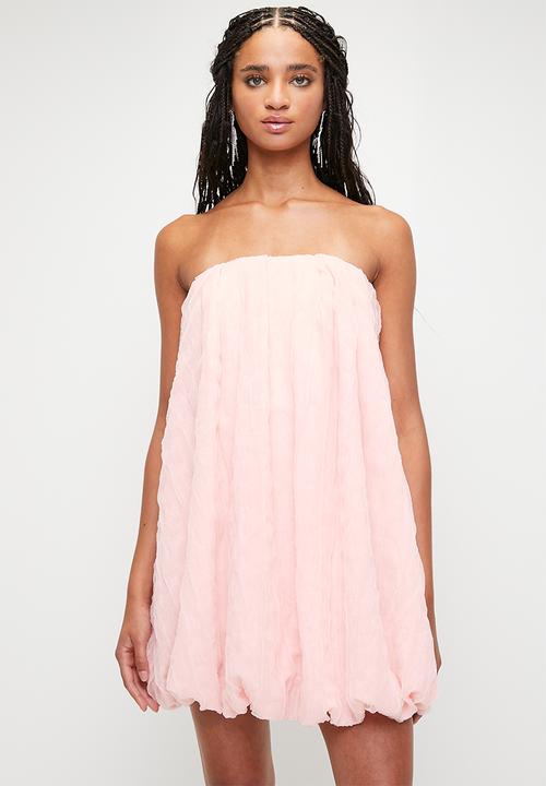 MILLA - Texture organza bubble mini trapeze - pink