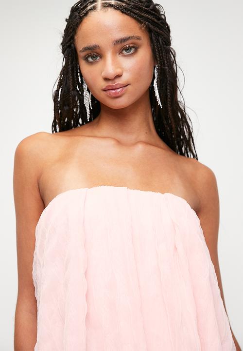 MILLA - Texture organza bubble mini trapeze - pink