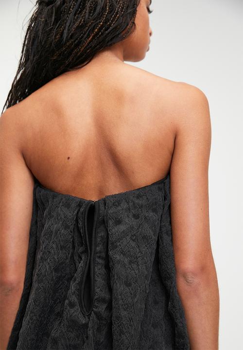 MILLA - Texture organza bubble mini trapeze - black