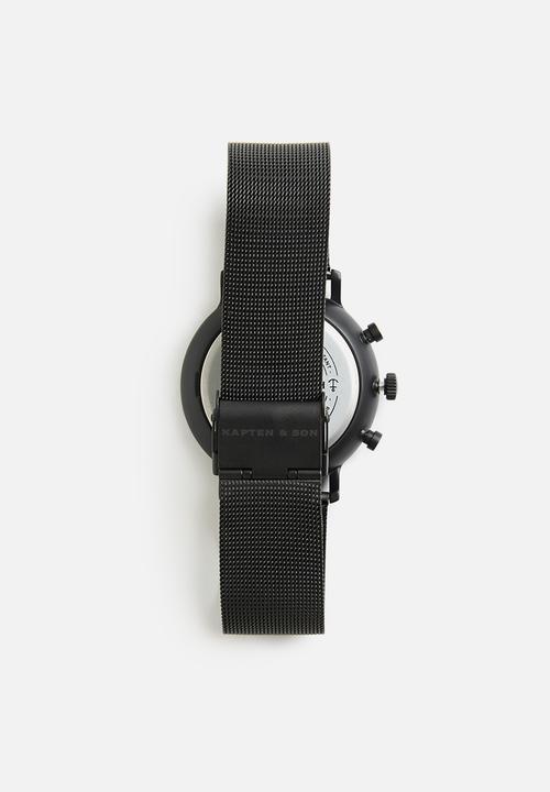 Kapten & Son - Chrono mesh watch - midnight black