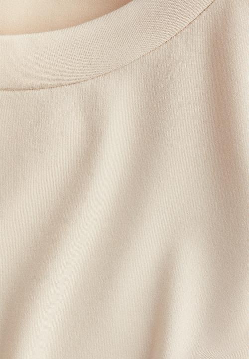 H&M - Fitted T-shirt - light beige
