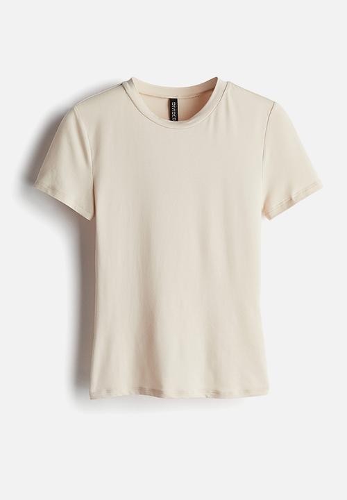 H&M - Fitted T-shirt - light beige