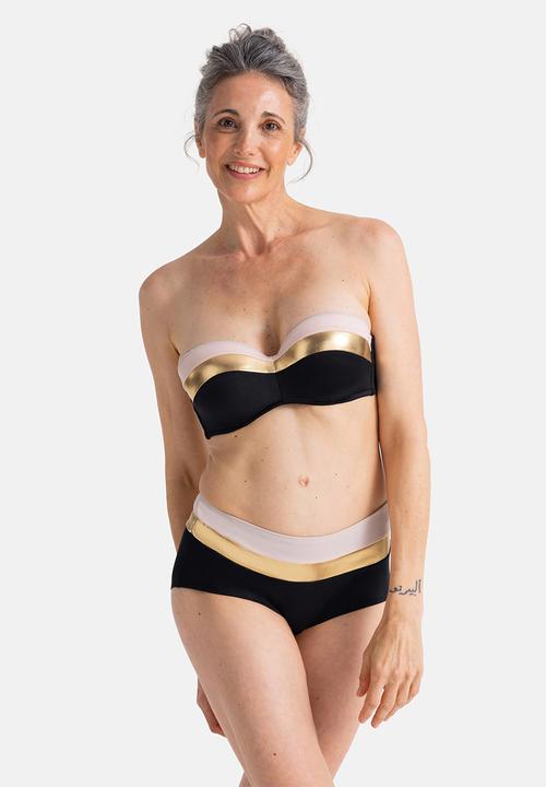 DORINA - Lawaki bandeau bikini top - black