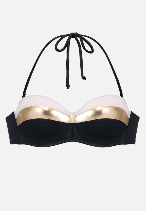 DORINA - Lawaki bandeau bikini top - black