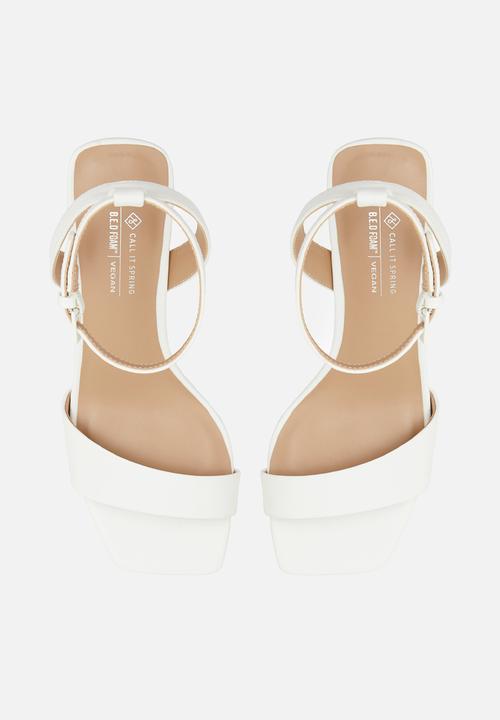 Call It Spring - Rorii Ankle Strap Block Heel - White