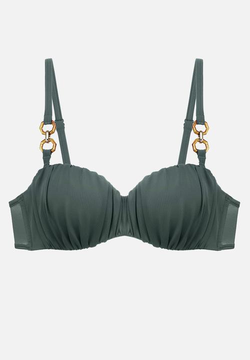 DORINA - Oda bandeau bikini top - green