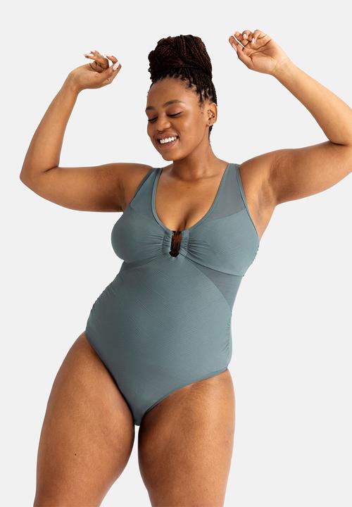 DORINA - Plus Sunyani shaping swimsuit - green