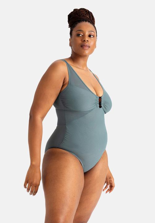 DORINA - Plus Sunyani shaping swimsuit - green