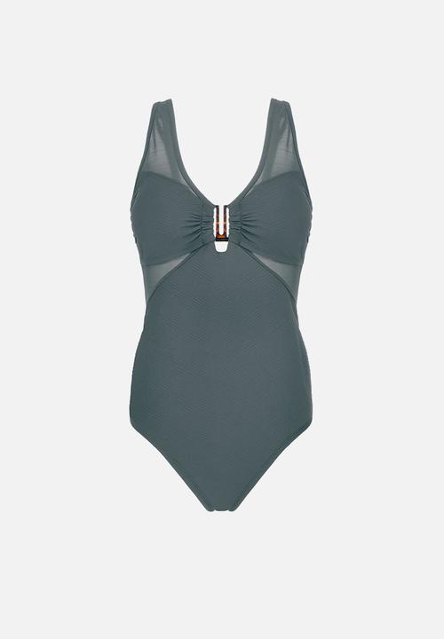 DORINA - Plus Sunyani shaping swimsuit - green
