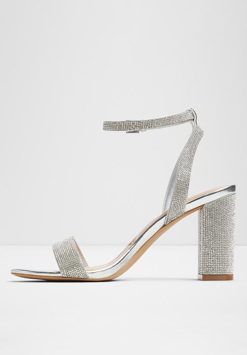 ALDO - Rhiannon ankle strap block heel - silver