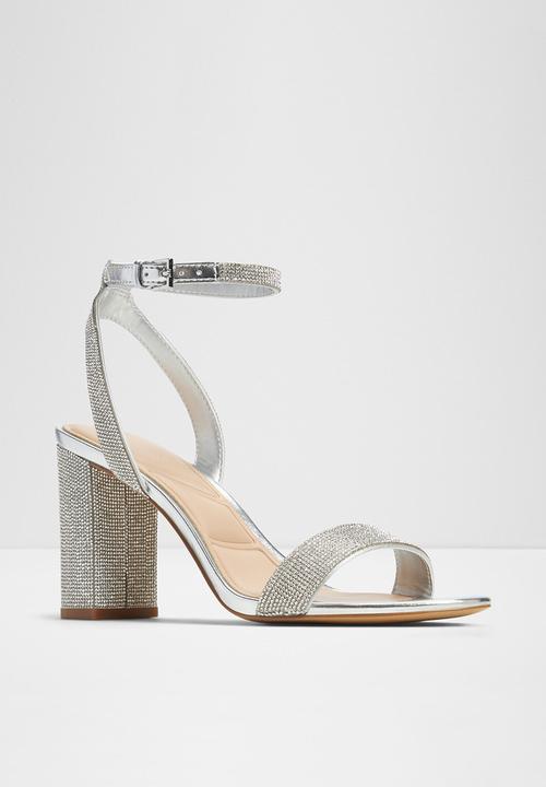 ALDO - Rhiannon ankle strap block heel - silver