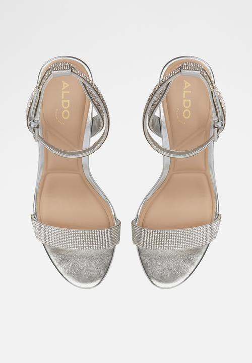 ALDO - Rhiannon ankle strap block heel - silver