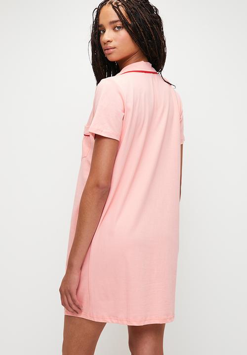 Trendyol - Cotton Nightshirt - Pink