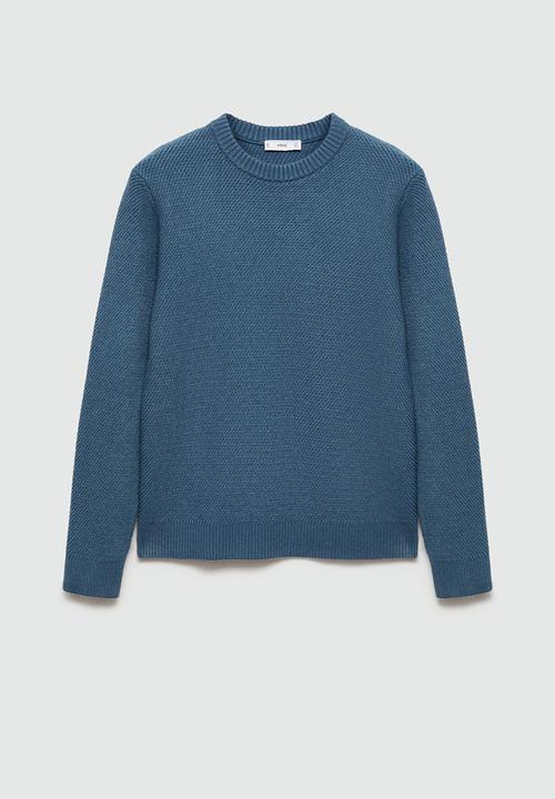 MANGO - Sweater borges - light pastel blue