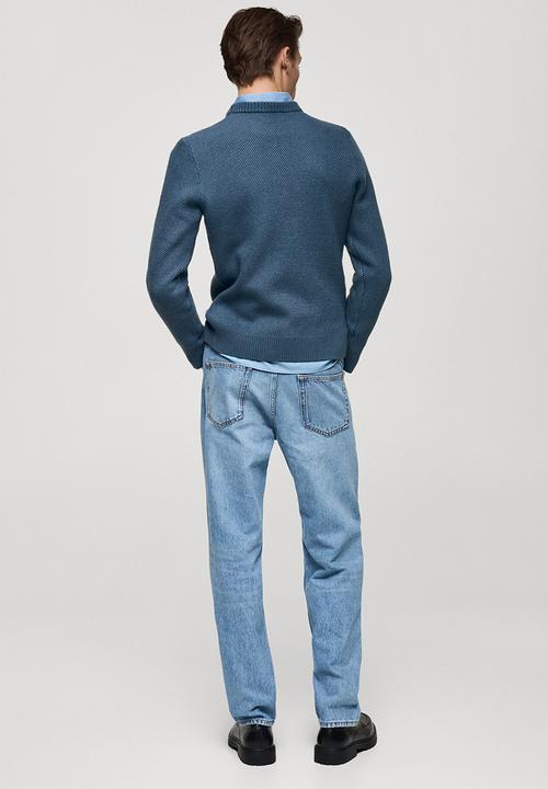 MANGO - Sweater borges - light pastel blue