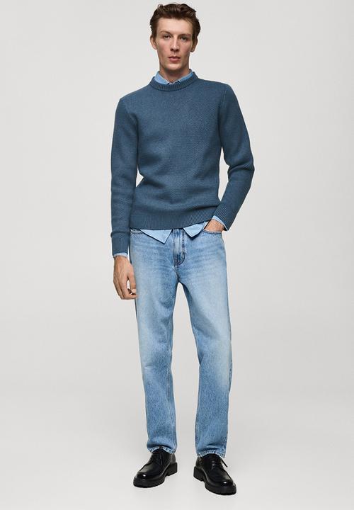 MANGO - Sweater borges - light pastel blue