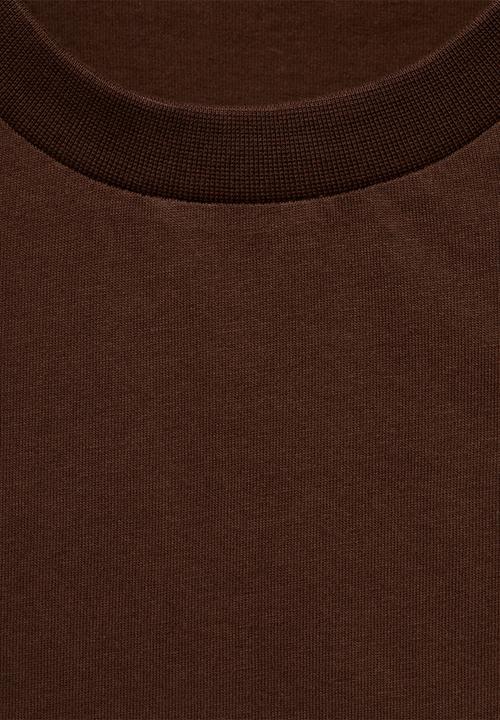 MANGO - T-shirt logopok - brown
