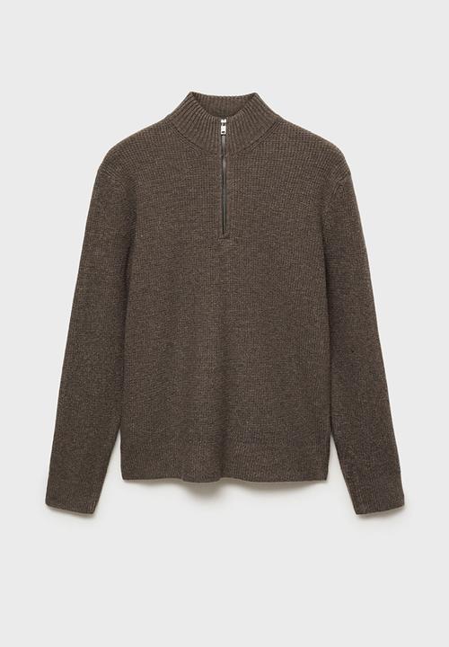 MANGO - Sweater parkd - brown