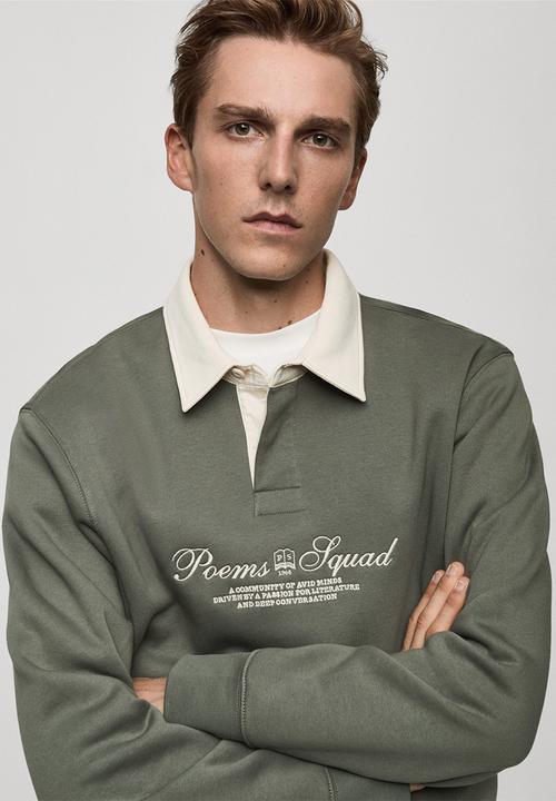 MANGO - Sweatshirt poems - green