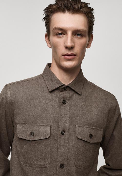 MANGO - Shirt olivier - medium grey