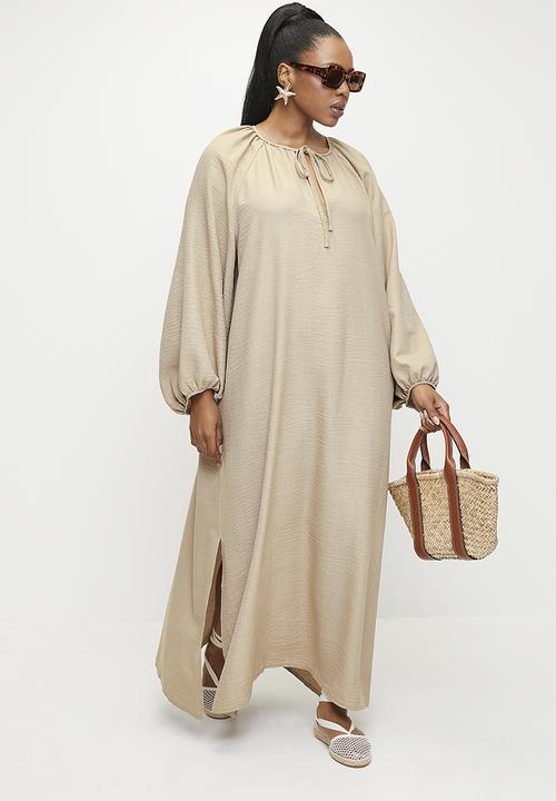 Superbalist - Volume sleeve Maxi Tunic with Slit - Neutral