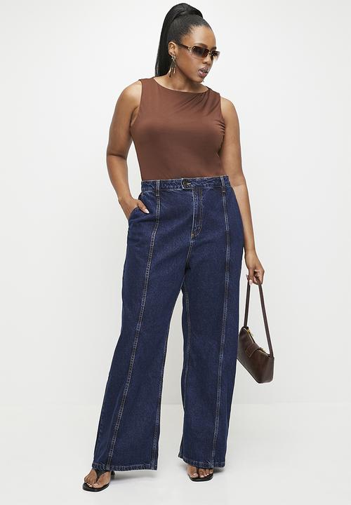 Cotton On - Plus Seam Wide Jean - Rinse Blue
