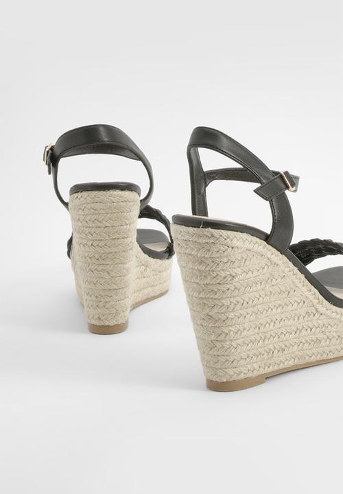 boohoo - Woven 2 Part Wedge - black