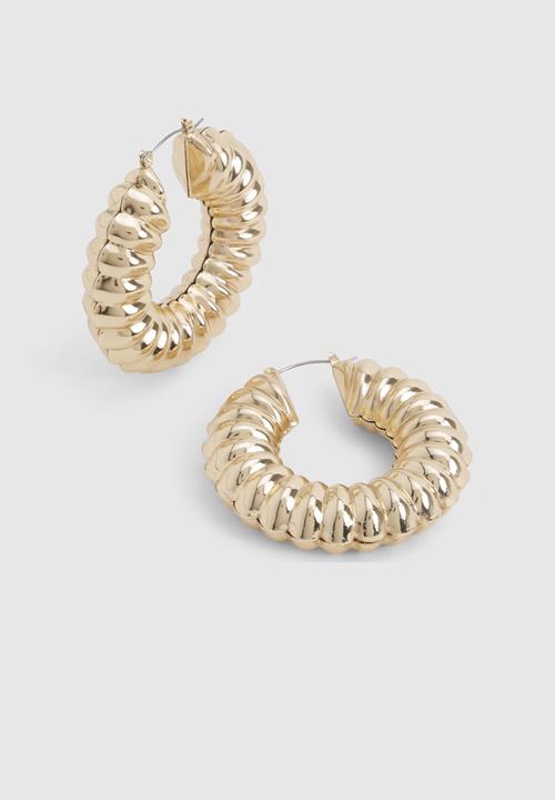 boohoo - Gold Spiral Hoop Earrings - gold