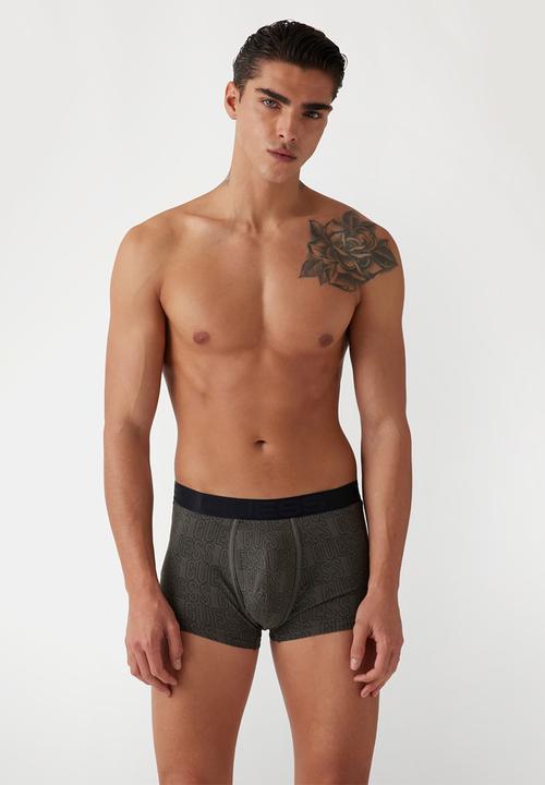 GUESS - Joe boxer trunk 3 pack - logo grid black grey