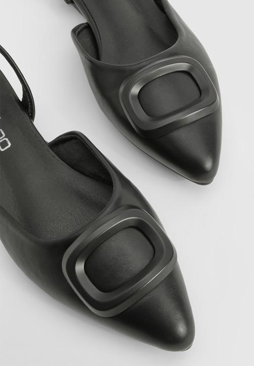boohoo - Trim Detail Slingback Pointed Flats - black