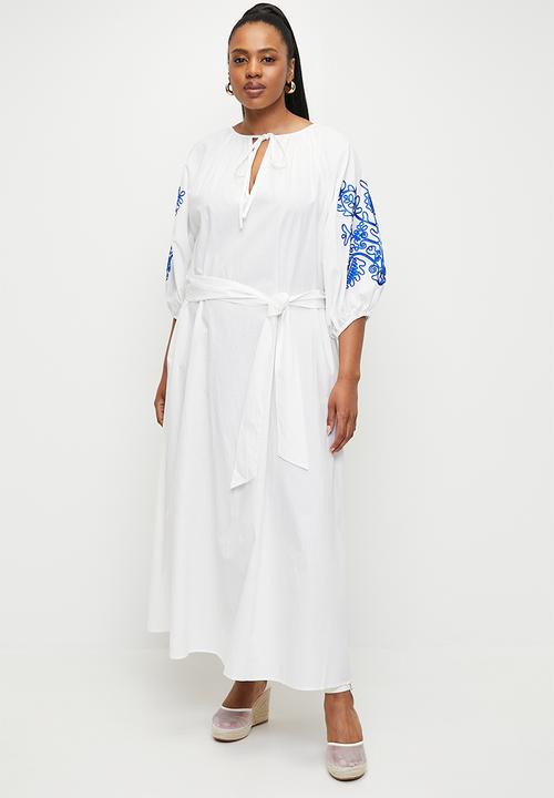 edit - Short sleeve embroidery tunic - white