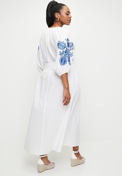 edit - Short sleeve embroidery tunic - white